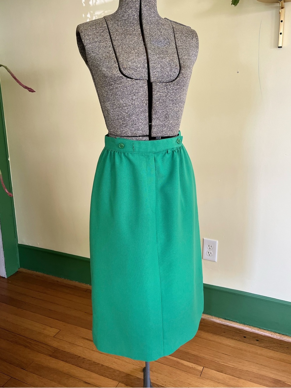 70s Green midi skirt